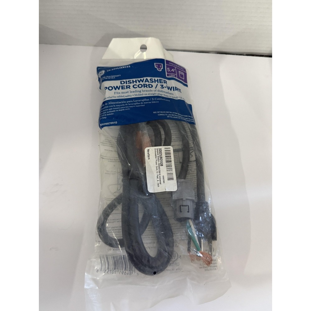 GE Dishwasher Power Cord 3-Wire Universal 5.4ft 15A Genuine OEM Kit Appliance